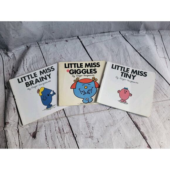 Vintage Set 3 Little Miss Brainy, Giggles And Tiny Early Educational Books - Picture 1 of 8